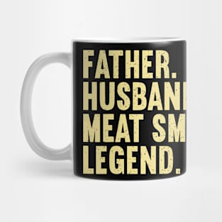 Cool Meat Smoking Art For Father Husband Bbq Meat Griller Mug